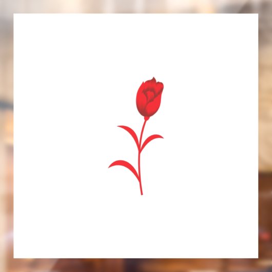 Roos Madder, Lava Red, bloemontwerp Raamsticker (Vel 2)