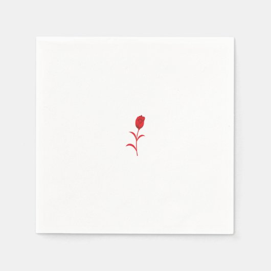 Roos Madder, Lava Red, bloemontwerp Servet (Voorkant)