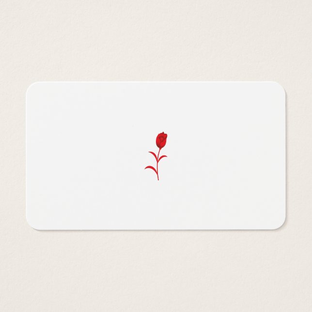 Roos Madder, Lava Red, bloemontwerp Visitekaartje (Voorkant)