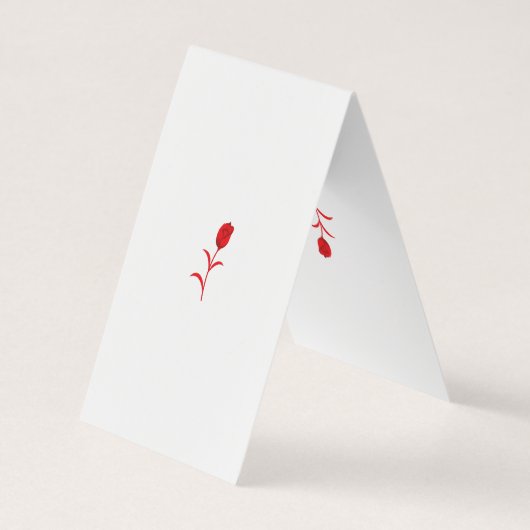 Roos Madder, Lava Red, bloemontwerp Visitekaartje (Achterkant)