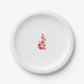 Roos Madder, Thunderbird floral Design Papieren Bordje (Voorkant)