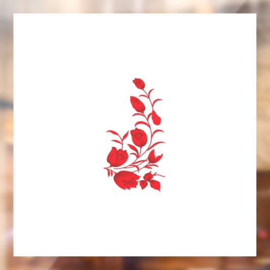 Roos Madder, Thunderbird floral Design Raamsticker (Vel 2)