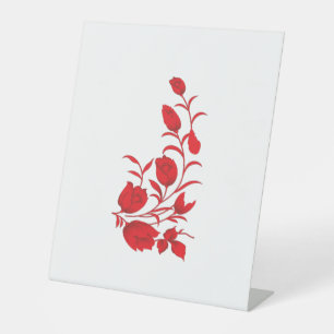 Roos Madder, Thunderbird floral Design Reclamebord Met Voetstuk