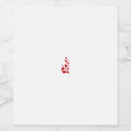 Roos Madder, Thunderbird floral Design Wijn Etiket (Enkel label)