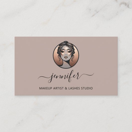 Roos Make-up Artiest Custom Logo Lashes QR Orienta Visitekaartje (Voorkant)