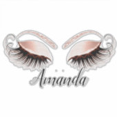 Roos Makeup Artist Lashes Extension Name Decal Sticker (Voorkant)