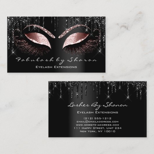 Roos Makeup Eyelash Black Drift Professional Visitekaartje (Voorkant / Achterkant)