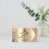 Roos Makeup Eyelash Extensions Lip Gloss Logo Visitekaartje (Staand voorkant)