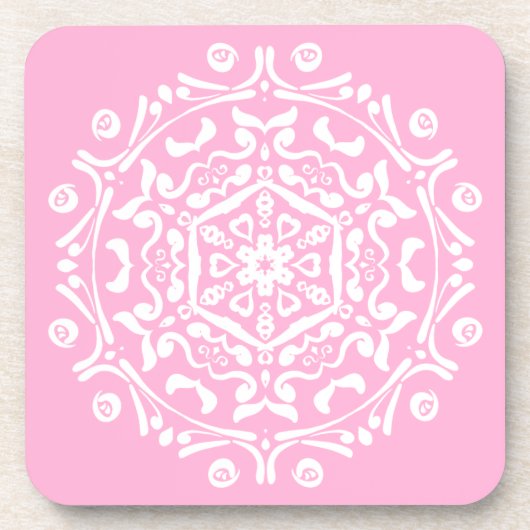 Roos Mandala Bier Onderzetter (Voorkant)