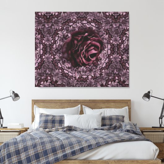 Roos Mandala Canvas Afdruk (Insitu (Slaapkamer))