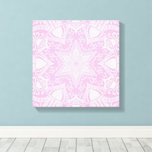 Roos Mandala Canvas Afdruk (Insitu (Houten vloer))