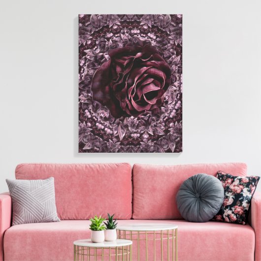 Roos Mandala Canvas Afdruk (Insitu (Woonkamer))