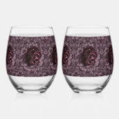 Roos Mandala Drinkware Set Wijnglas Zonder Voet (Achterkant)
