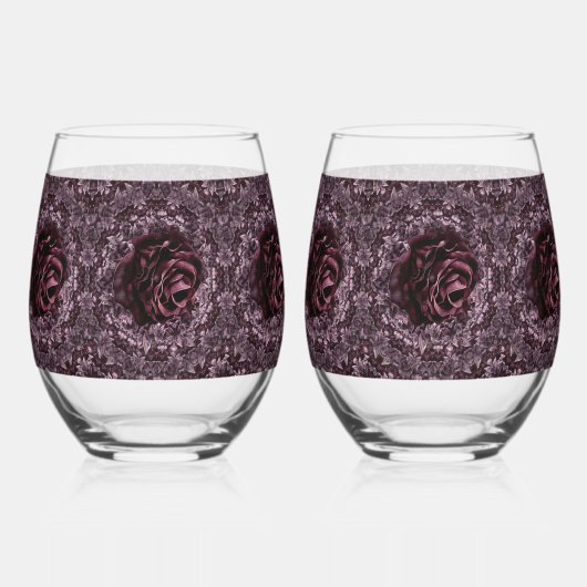 Roos Mandala Drinkware Set Wijnglas Zonder Voet (Voorkant)