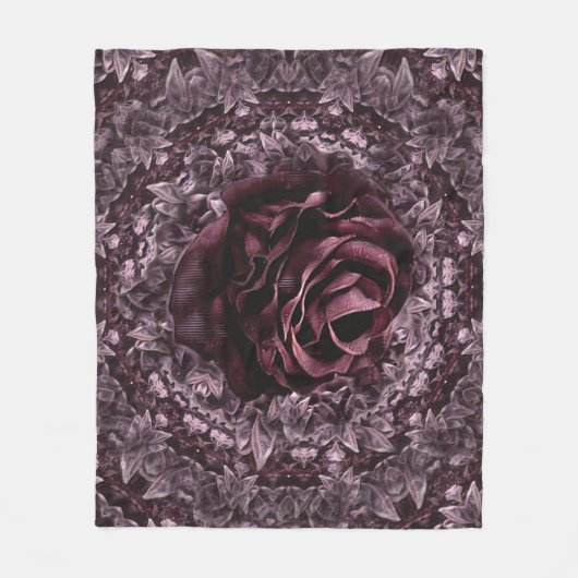 Roos Mandala  Fleece Deken (Voorkant)