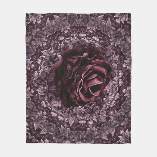 Roos Mandala Fleece Deken (Voorkant)