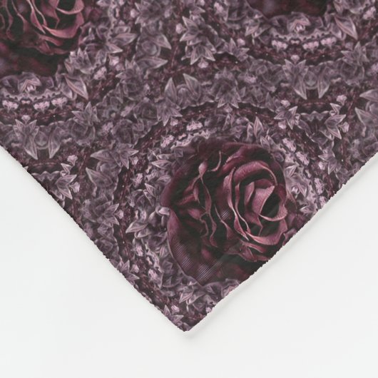 Roos Mandala Fleece Deken (Hoek)