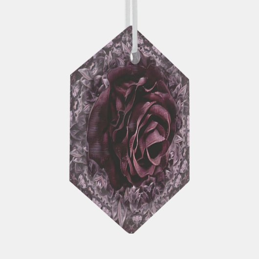 Roos Mandala Glas Ornament (Voorkant Rechts)