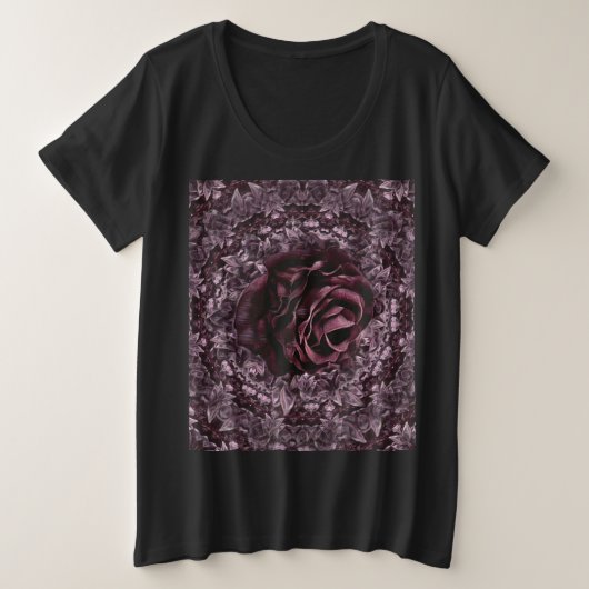 Roos Mandala Grote Maat T-shirt (Design voorkant)