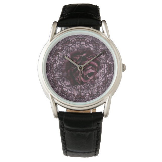 Roos Mandala Horloge (Voorkant)