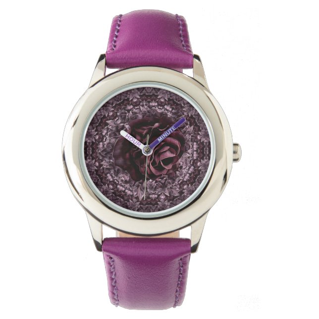 Roos Mandala  Horloge (Voorkant)