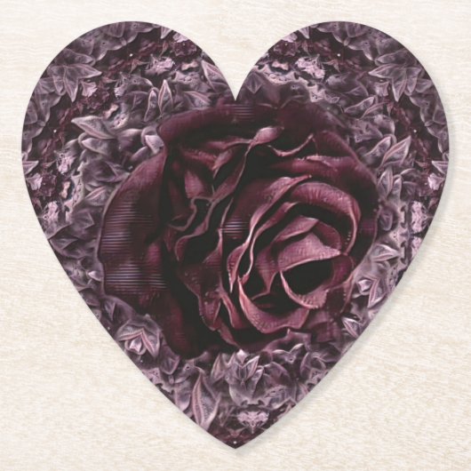 Roos Mandala Kartonnen Onderzetters (Voorkant)