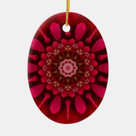 Roos Mandala Keramisch Ornament (Voorkant)