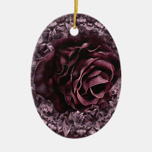 Roos Mandala Keramisch Ornament (Voorkant)