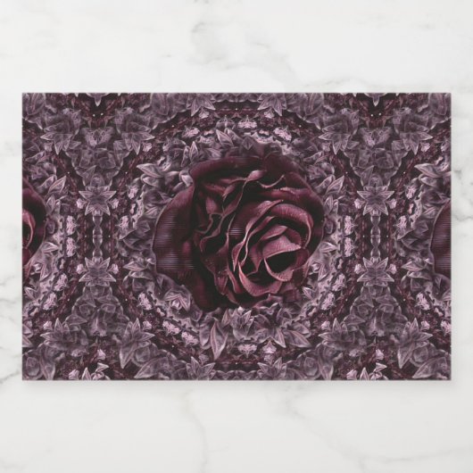 Roos Mandala Likeurfles Etiket (Enkel label)