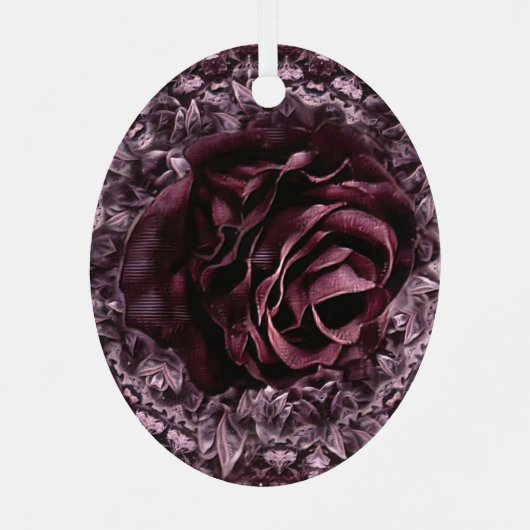 Roos Mandala Metalen Ornament (Achterkant)