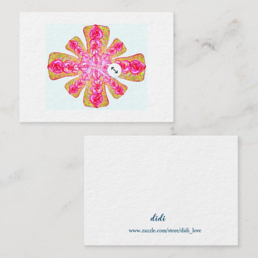 Roos Mandala Notitiekaartje (Voorkant / Achterkant)