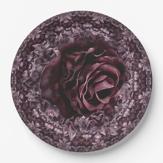 Roos Mandala Papieren Bordje (Voorkant)