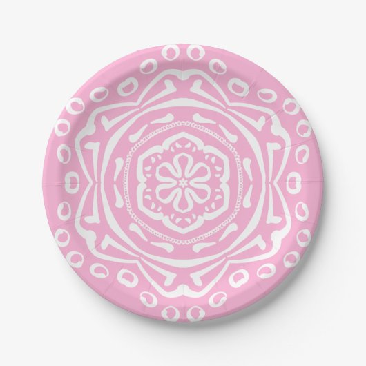 Roos Mandala Papieren Bordje (Voorkant)