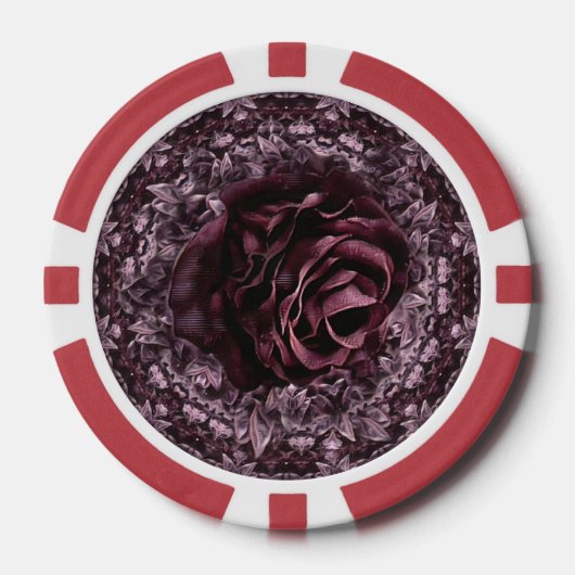 Roos Mandala Poker Chips (Voorkant)