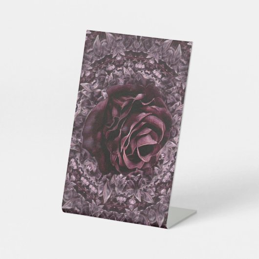 Roos Mandala Reclamebord Met Voetstuk (Voorkant)