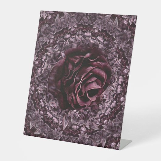 Roos Mandala Reclamebord Met Voetstuk (Voorkant)