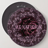 Roos Mandala  Ronde Button 6,0 Cm (Voorkant /achterkant)