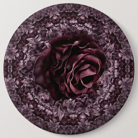 Roos Mandala  Ronde Button 6,0 Cm (Voorkant)