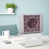Roos Mandala Sticker (Laptop op bureau)