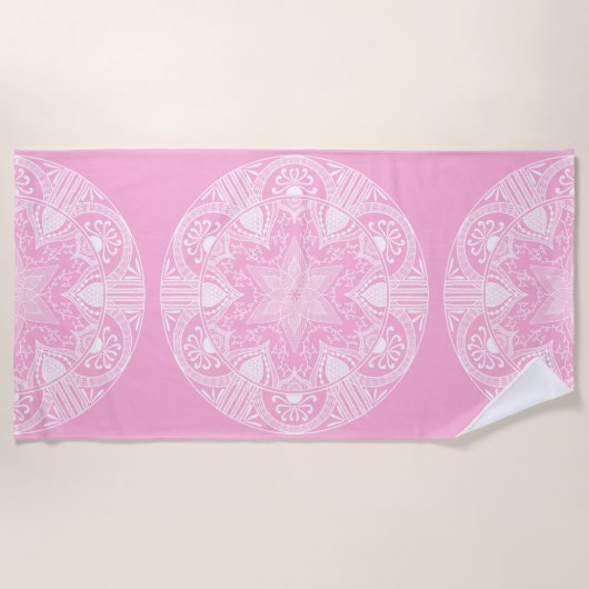 Roos Mandala Strandlaken (Voorkant)
