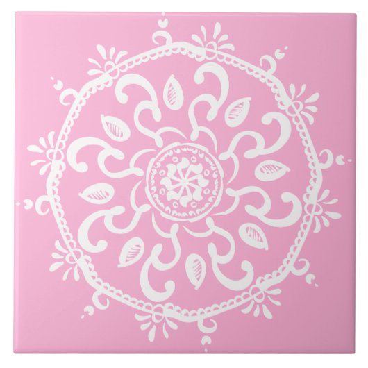 Roos Mandala Tegeltje (Voorkant)