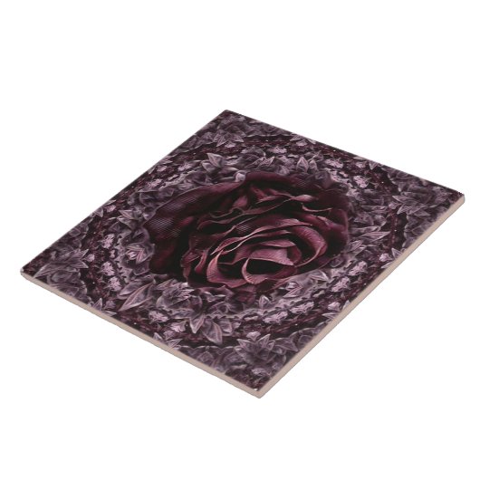 Roos Mandala Tegeltje (Zijkant)