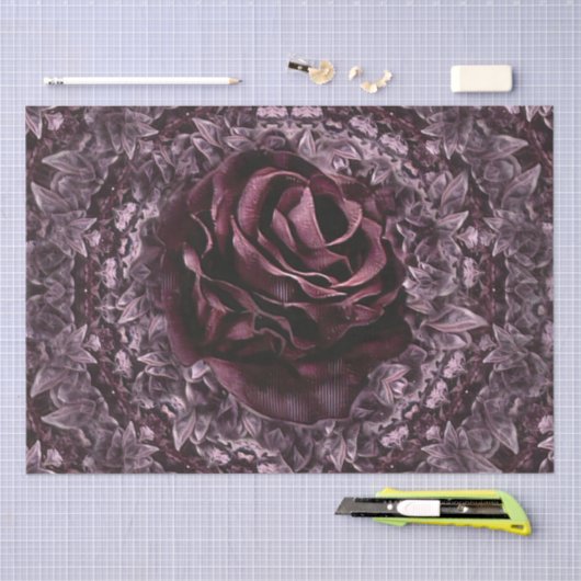 Roos Mandala Tissuepapier (Craft)