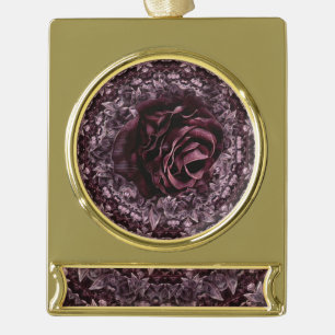 Roos Mandala  Verguld Banner Ornament