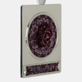 Roos Mandala Verzilverd Banner Ornament (Rechts)