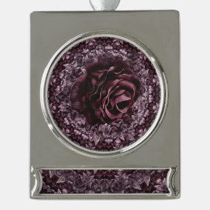 Roos Mandala Verzilverd Banner Ornament