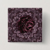 Roos Mandala Vierkante Button 5,1 Cm (Voorkant)
