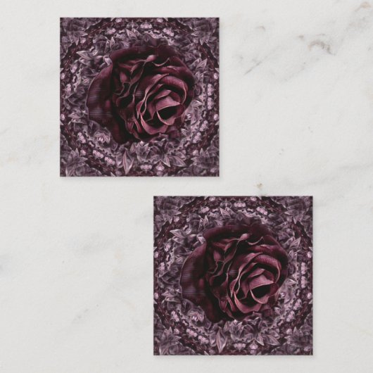 Roos Mandala Vierkante Visitekaartje (Voorkant / Achterkant)