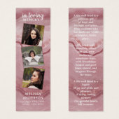 Roos Marble 3 Foto geem Funeral Prayer Bladwijzer Mini Visitekaartjes (Voorkant /achterkant)
