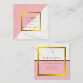 Roos Marble Gold Faux Professional Construction Vierkante Visitekaartje (Voorkant / Achterkant)